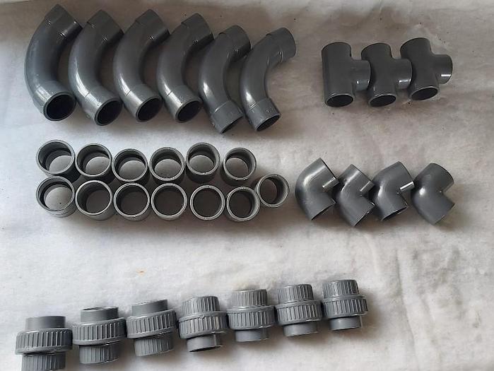 33 Stück Klebefittinge, PVC U, d50mm, DN40, PN 16, GF, neu