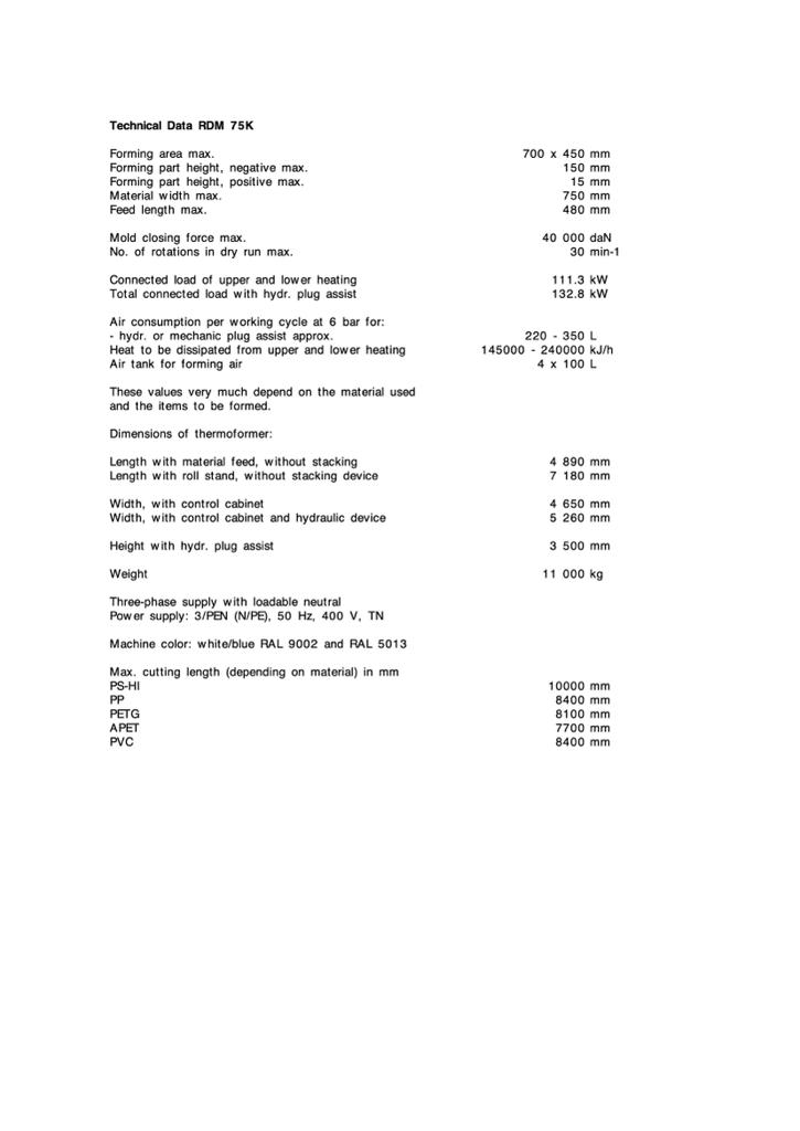 Used 2013 Illig RDM 75K with PH Stacker