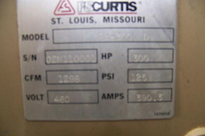 Refurbished Curtis since 1854 R/S300 300 hp. Rotary Screw Air compressor warranty year 2012