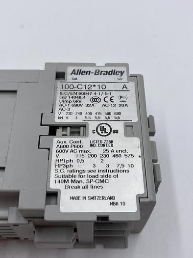 Used Allen-Bradley 100-C12*10 Ser A