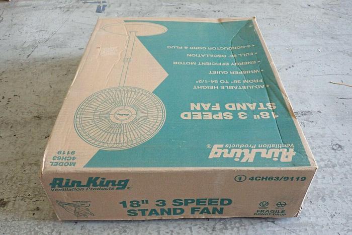 Used Air King Model 4CH63 9119 18" 3 Speed Stand Fan