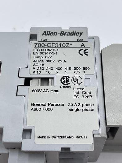 Used Allen-Bradley 700-CF310Z Ser A, 100-FPT Ser B 