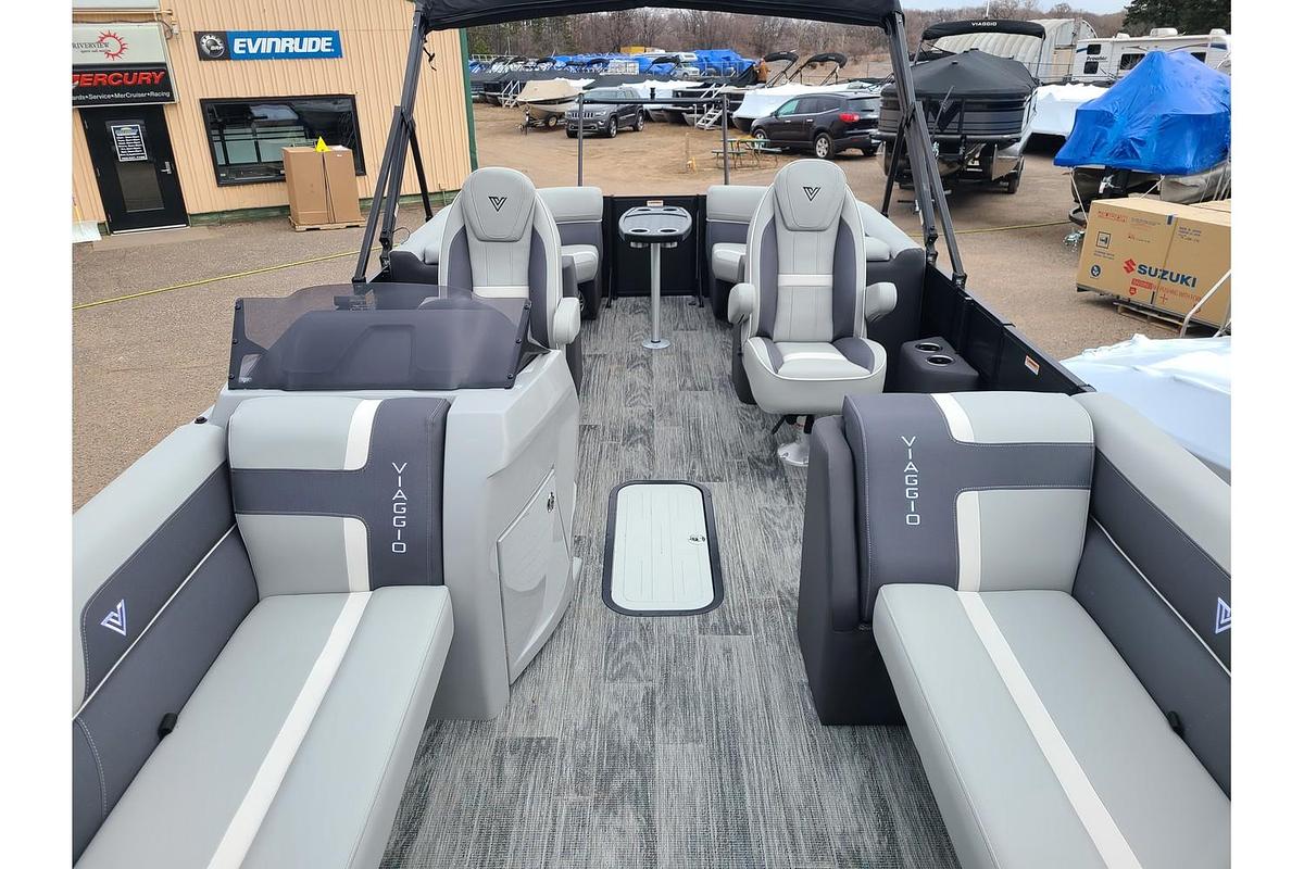 2025 Viaggio Lago X22U Tritoon With A 150HP Suzuki Motor & Yacht Club Trailer