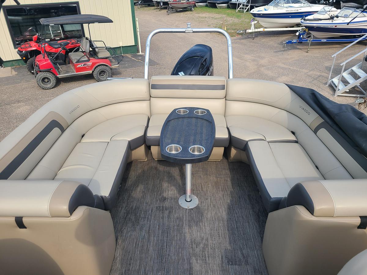 Used 2022 Viaggio Lago 22U Tritoon With 150HP Suzuki Motor & Yacht Club Trailer