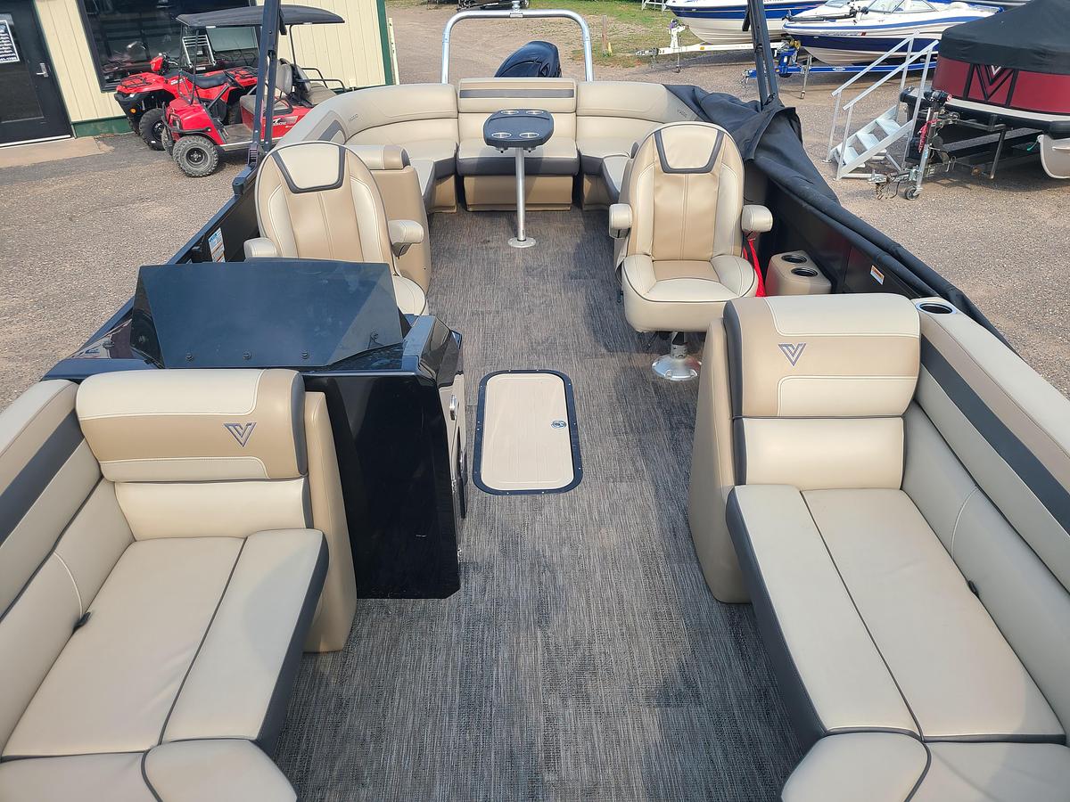 Used 2022 Viaggio Lago 22U Tritoon With 150HP Suzuki Motor & Yacht Club Trailer