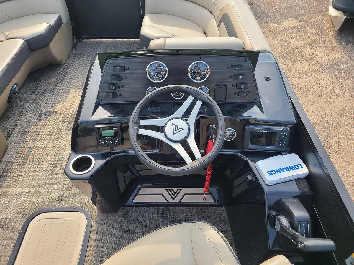 Used 2022 Viaggio Lago 22U Tritoon With 150HP Suzuki Motor & Yacht Club Trailer