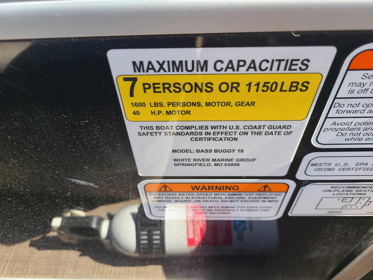Used 2020 Sun Tracker Bass Buggy 16 DLX With A 25HP Mercury Motor & Trailer