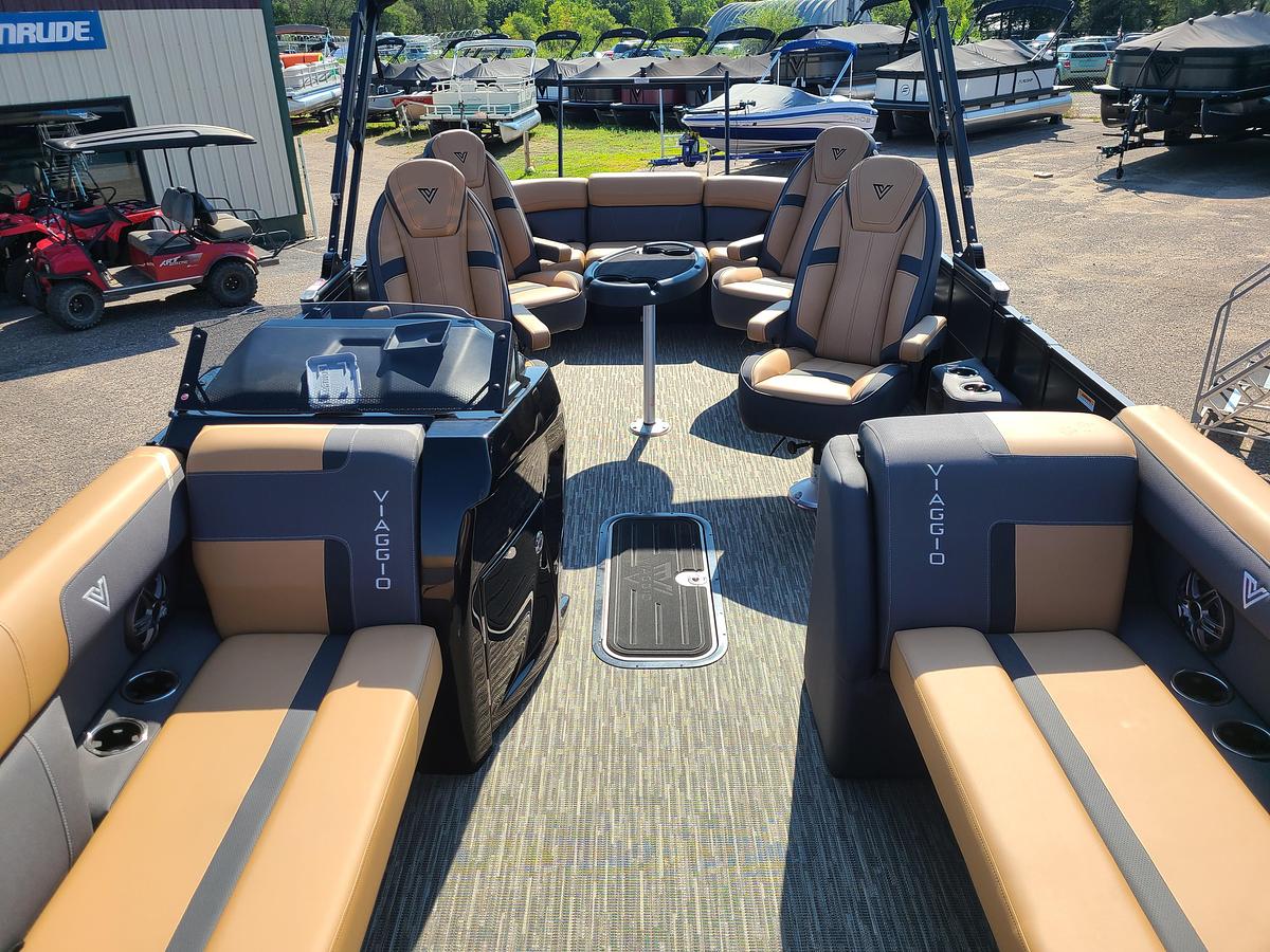 2026 Viaggio Lago X22Q Tritoon With A 200HP Suzuki Stealth Motor