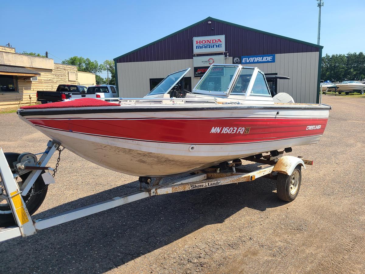 Used 1990 Crestliner 1600 W/ A 90HP Johnson Motor & Trailer