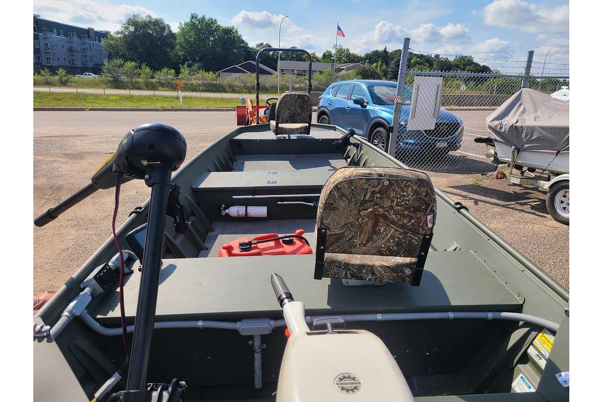 Used 2005 Alumacraft MV1648 W/ Jon Boat W/ 15HP Johnson Motor & Trailer