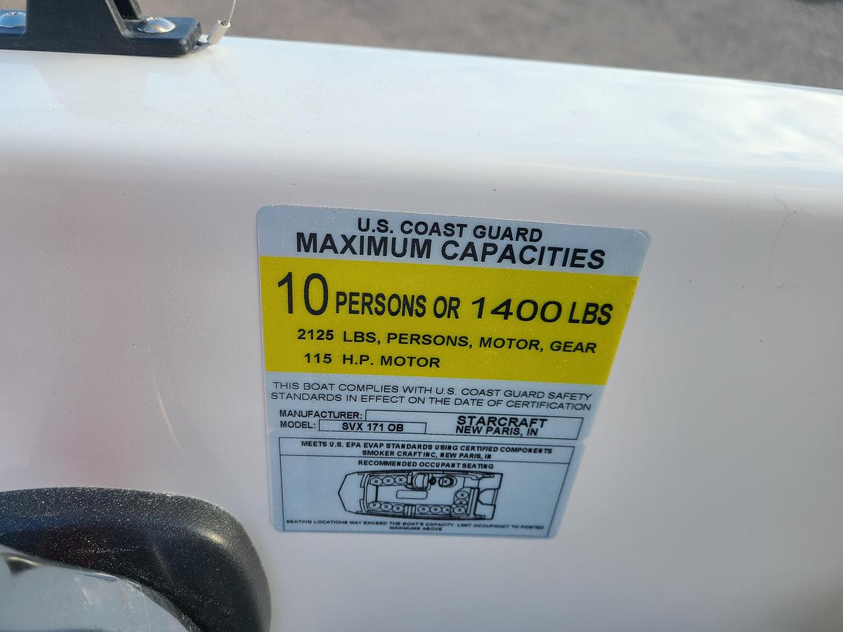 2026 Starcraft SVX 171 W/ A Suzuki 115HP Motor & Trailer