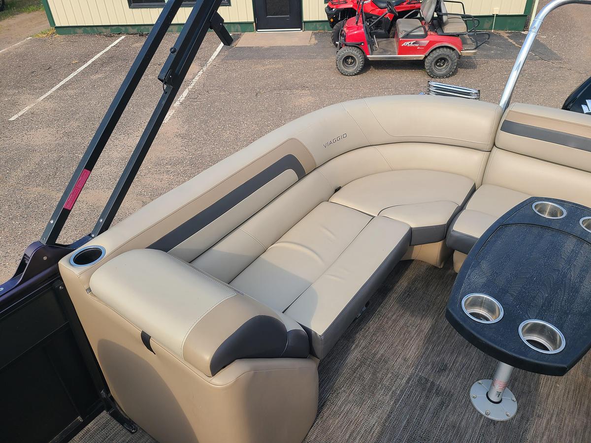 Used 2022 Viaggio Lago 22U Tritoon With 150HP Suzuki Motor & Yacht Club Trailer