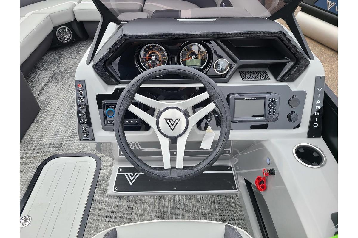 2025 Viaggio Lago X22U Tritoon With A 150HP Suzuki Motor & Yacht Club Trailer