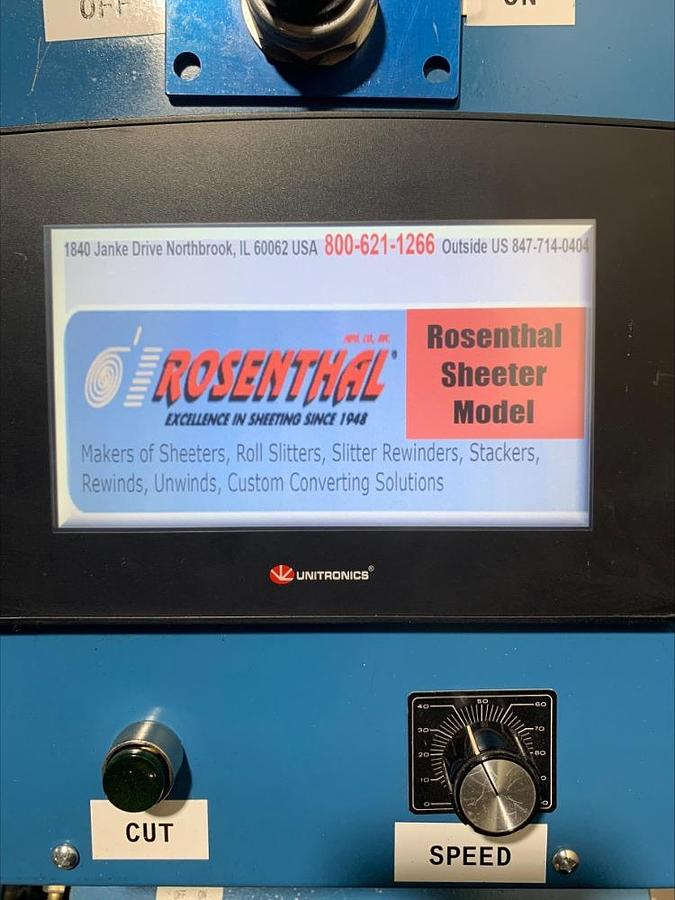 Used Rosenthal 12" Automatic Digital Precision Sheeter Cutter WA-S-1-HHEVAC-24V
