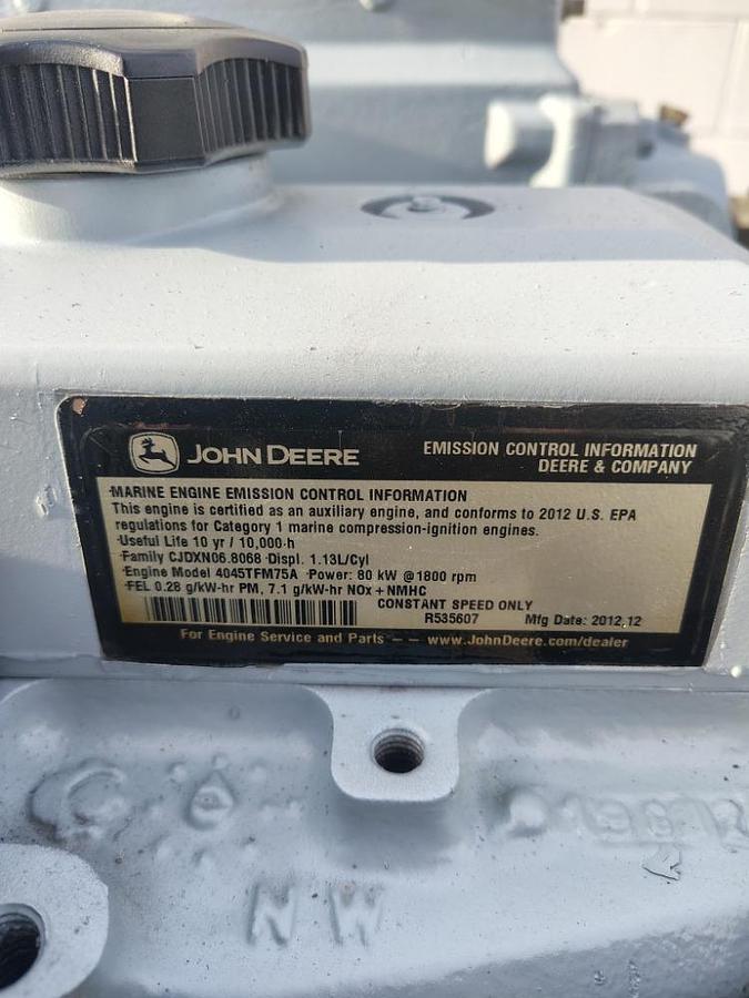 Used Kohler 65EOZC Marine Diesel Generator Large Boat Ship 65kW 3 phase