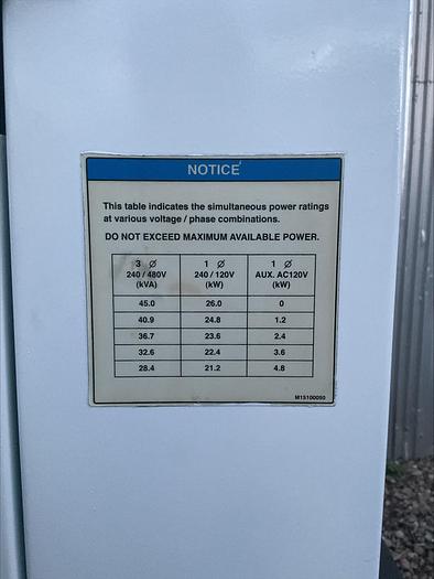 Used MQ MultiQuip WhisperWatt 45 KVA 36 Kw towable generator DCA-45SSIU4F 5280 HRS