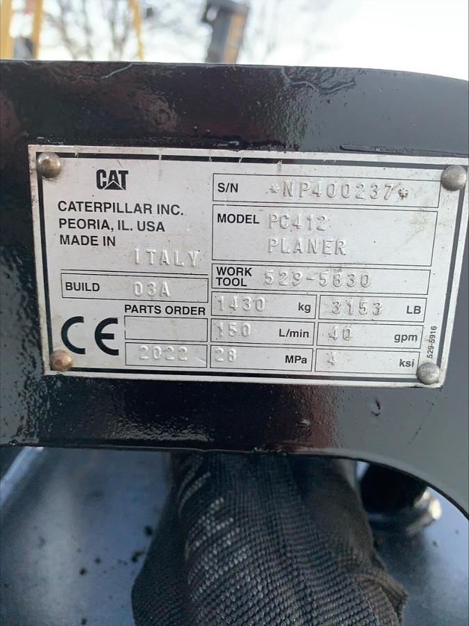 Used 2022 Caterpillar Cat PC412 48" Skid Steer Asphalt Mill Cold Planer Attachment