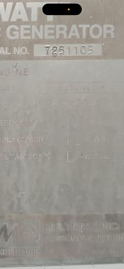 Used MQ MultiQuip WhisperWatt 45 KVA 36 Kw towable generator DCA-45SSIU4F 5280 HRS