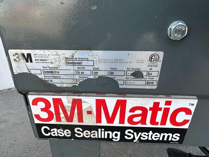 Used 2019 3M Matic 8000a 3" Carton Case Box Sealer Package Seal Tape Sealing Machine