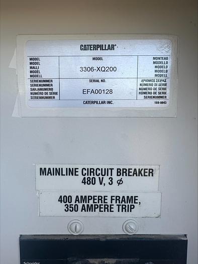 Used Caterpillar Cat XQ200 200 Kw 1&3 Phase Towable Diesel Generator 3853 Hrs