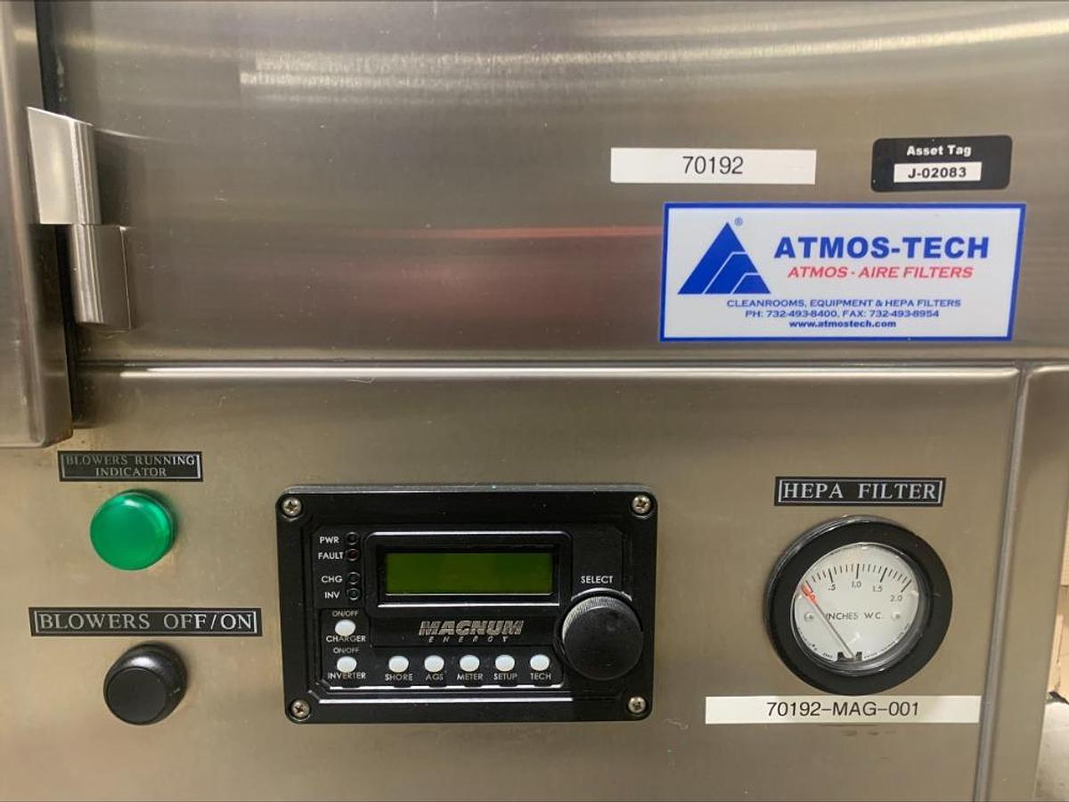 Used Atmos Tech Industries Cross Flow Lab Cabinet Cleanroom Portable Transport Cart