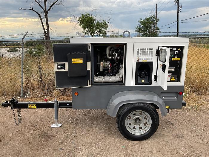 Used 2017 Atlas Copco QAS 25 20 Kw Isuzu Diesel Towable Generator MQ Whisperwatt