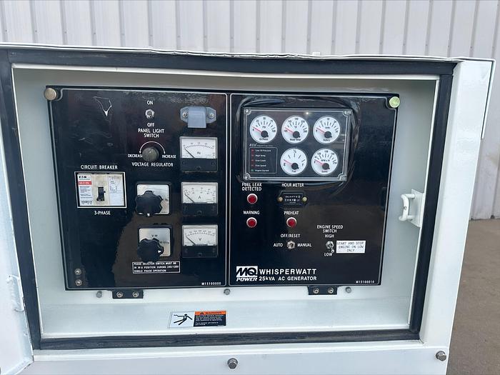 Used MQ MultiQuip WhisperWatt 25 KVA 20 Kw towable generator DCA-25SSIU4F 2487 HRS