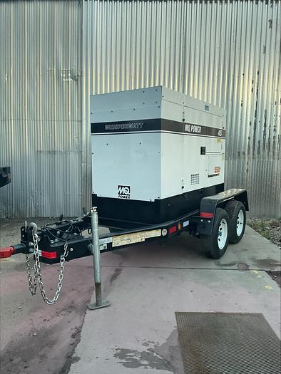 Used MQ MultiQuip WhisperWatt 45 KVA 36 Kw towable generator DCA-45SSIU4F 5280 HRS