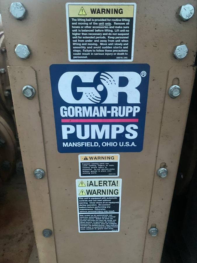 Used 2016 Gorman Rupp PA12A60-B 12" Water Pump Prime Aire Diesel 130 Hp Cummins 6031 Hrs