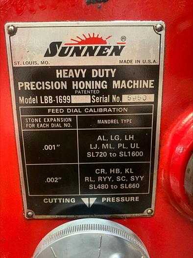 Used SUNNEN LBB-1699 Heavy Duty Horizontal Precision Honing Machine w lots of tooling
