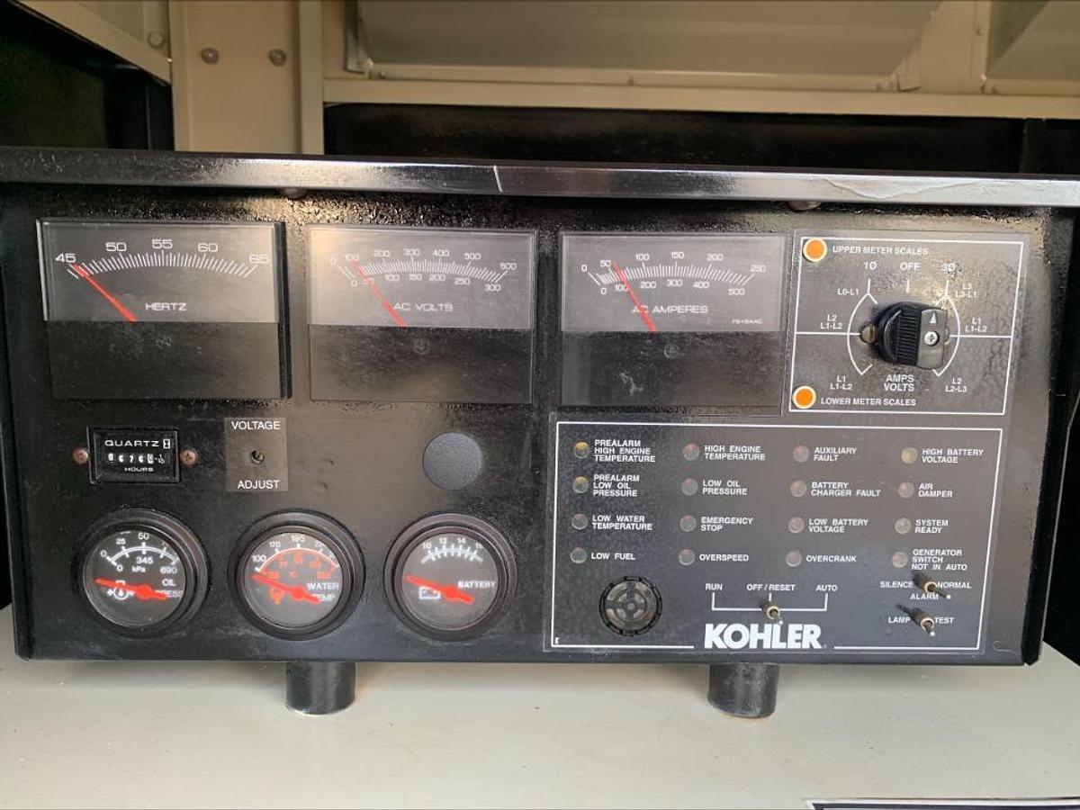 Used Kohler 125RZG 125Kw Standby & Prime Natural Gas Propane Generator 676 Hrs
