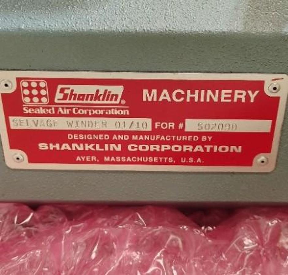 Used Sealed Air Shanklin Selvage Winder 01/10 W 80" Conveyor W 4 Ink Coders & Mini Mover Conveyors