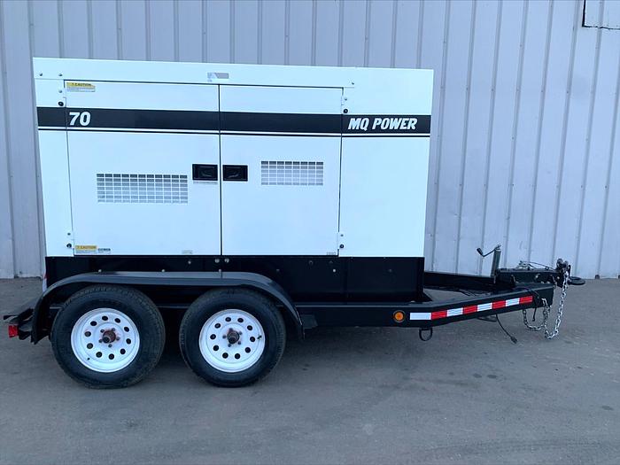 Used MQ MultiQuip WhisperWatt 70 KVA 56 Kw towable generator DCA-70SSIU4F 5259 HRS