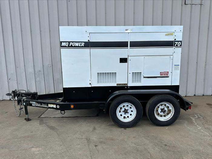 Used MQ MultiQuip WhisperWatt 70 KVA 56 Kw towable generator DCA-70SSIU4F 5736 HRS