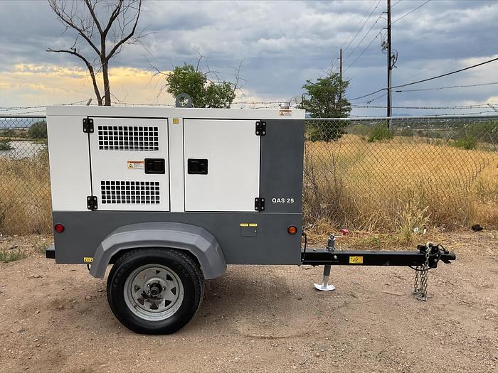 Used 2017 Atlas Copco QAS 25 20 Kw Isuzu Diesel Towable Generator MQ Whisperwatt