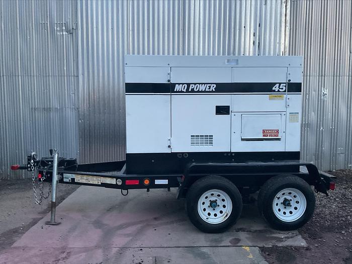 Used MQ MultiQuip WhisperWatt 45 KVA 36 Kw towable generator DCA-45SSIU4F 5280 HRS