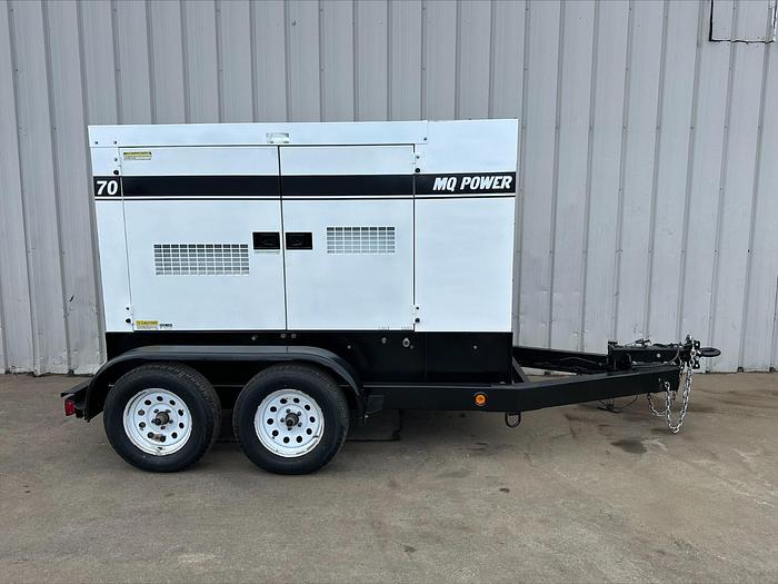Used MQ MultiQuip WhisperWatt 70 KVA 56 Kw towable generator DCA-70SSIU4F 5736 HRS