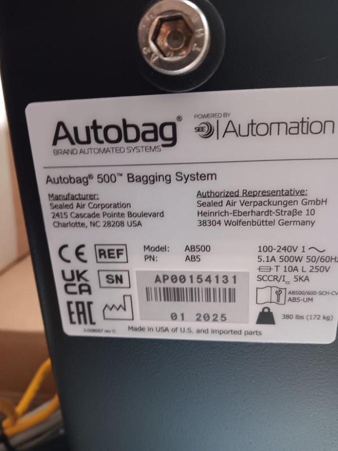 2025 Sealed Air AutoBag 500 High Speed Bagging Bagger Bag Seal Packaging System