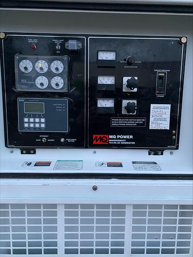 Used MQ MultiQuip WhisperWatt 70 KVA 56 Kw towable generator DCA-70SSJU4i 4753 HRS