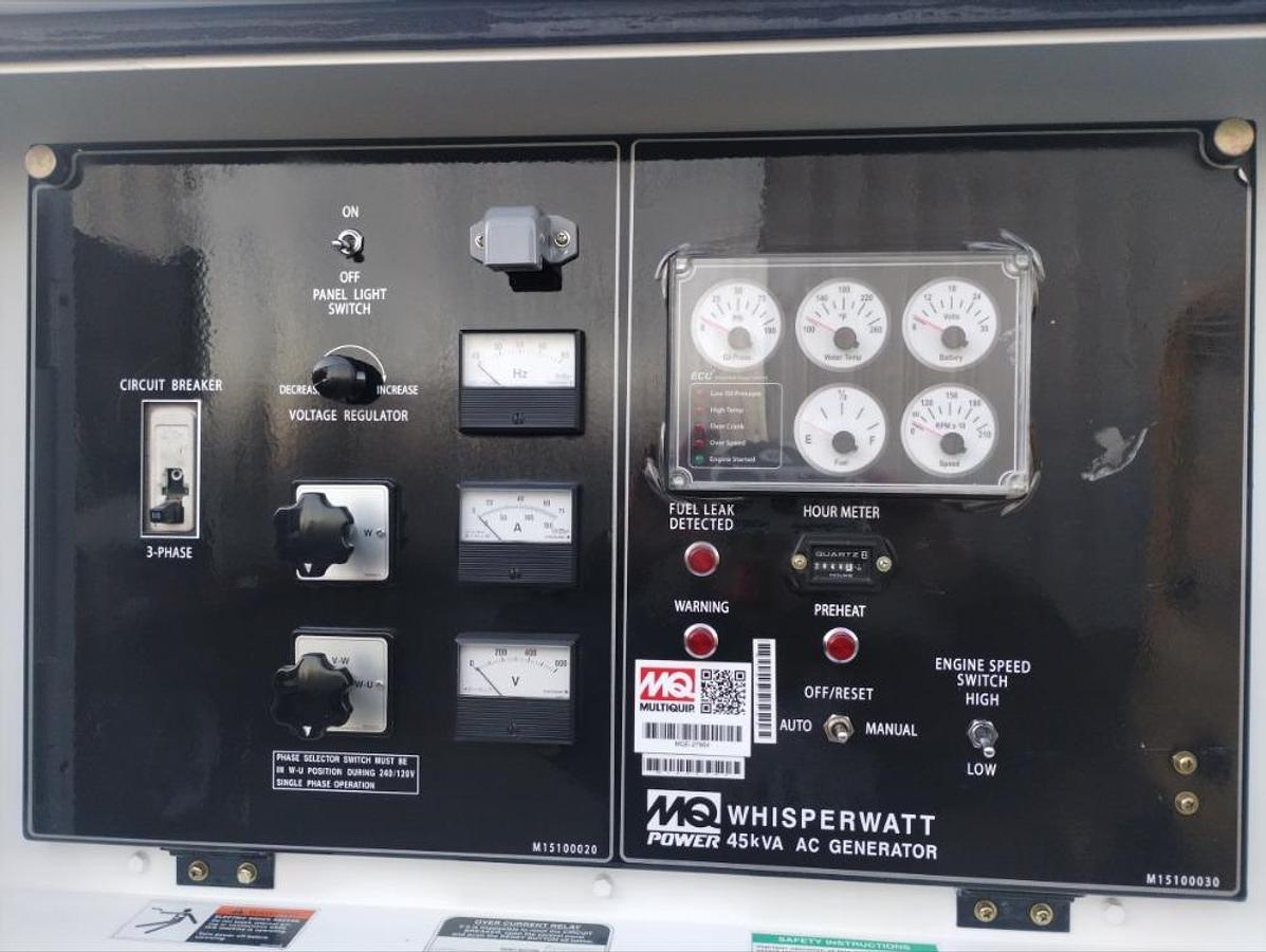 Used MultiQuip MQ 45 36 Kw WhisperWatt Diesel Towable Generator DCA-45SSIU4F 2644 Hrs