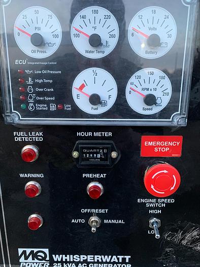 Used 2019 MQ MultiQuip WhisperWatt 25 KVA Towable Generator DCA-25SSIU4F 1269 HRS