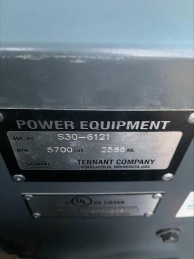 Used Tennant S30 LPG Ride On Sweeper Pick Up Broom Enclosed Cab w Heat AC
