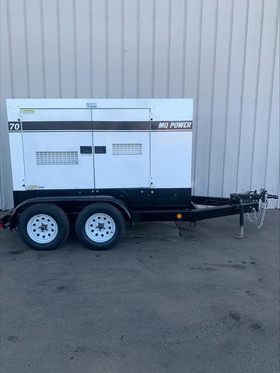 Used MQ MultiQuip WhisperWatt 70 KVA 56 Kw towable generator DCA-70SSIU4F 2576 HRS