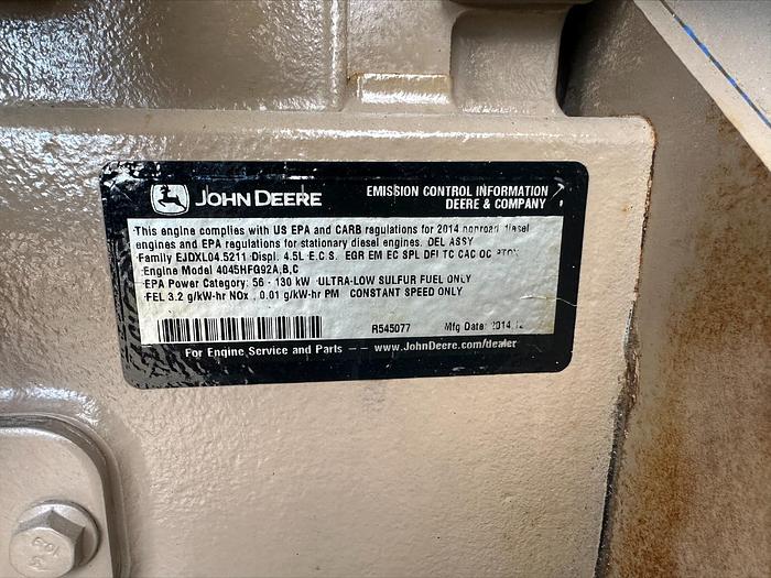 Used MQ MultiQuip WhisperWatt 70 KVA 56 Kw towable generator DCA-70SSIU4F 5736 HRS