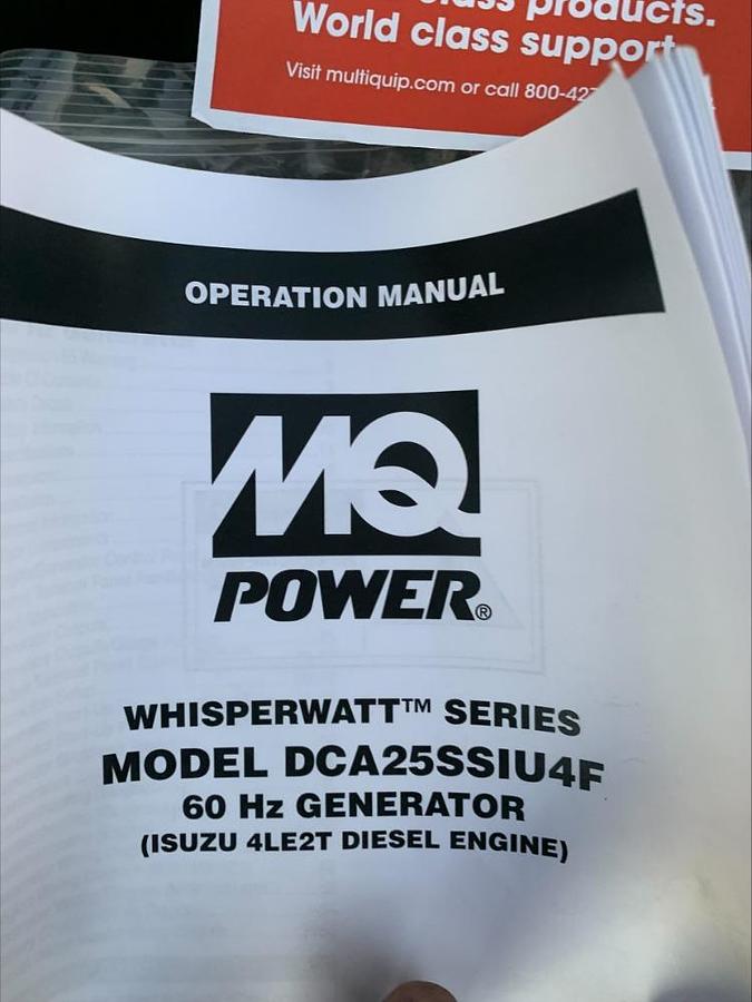 Used 2023 MultiQuip MQ25 20 Kw WhisperWatt Diesel Towable Generator DCA-25SSIU4F 2129