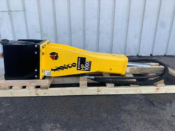 Used 2018 Indeco HP1000 Hydraulic Breaker Hammer Excavator Attachment w Wain Roy A Style Quick Connect Mount