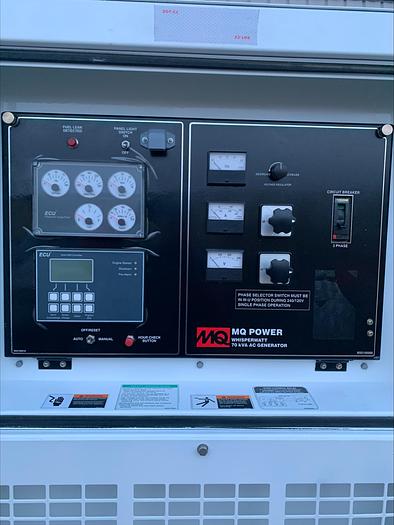 Used MQ MultiQuip WhisperWatt 70 KVA 56 Kw towable generator DCA-70SSIU4F 5259 HRS