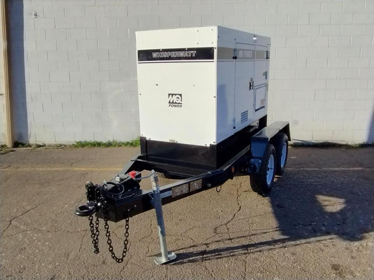 Used MultiQuip MQ 45 36 Kw WhisperWatt Diesel Towable Generator DCA-45SSIU4F 2644 Hrs