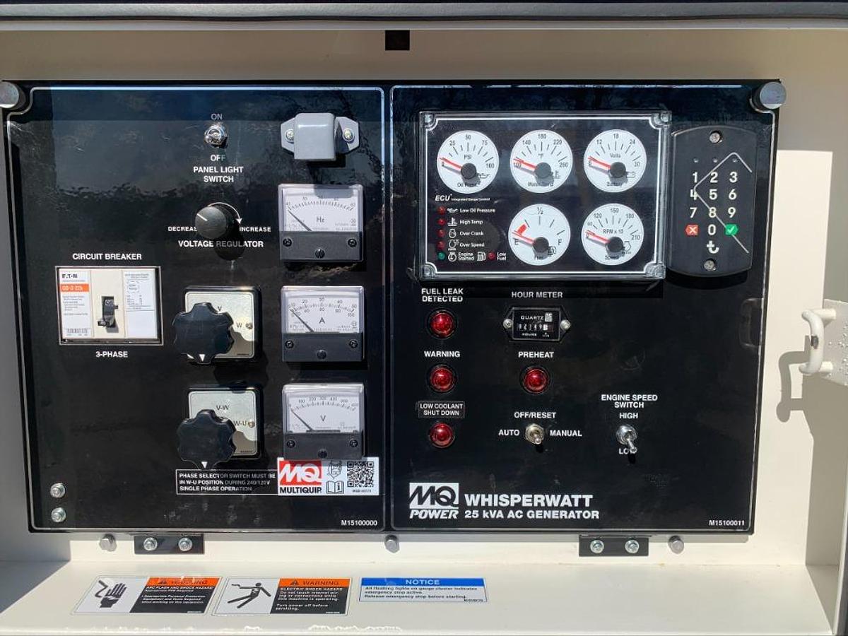 Used 2023 MultiQuip MQ25 20 Kw WhisperWatt Diesel Towable Generator DCA-25SSIU4F 2129