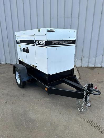 Used MQ MultiQuip WhisperWatt 25 KVA 20 Kw towable generator DCA-25SSIU4F 5222 HRS